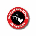 Ergomat 16in CIRCLE SIGNS Gloves And Mask Required For Your Safety DSV-SIGN 256 #0734 -UEN